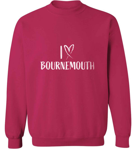 I love Bournemouth adult's unisex pink sweater 2XL