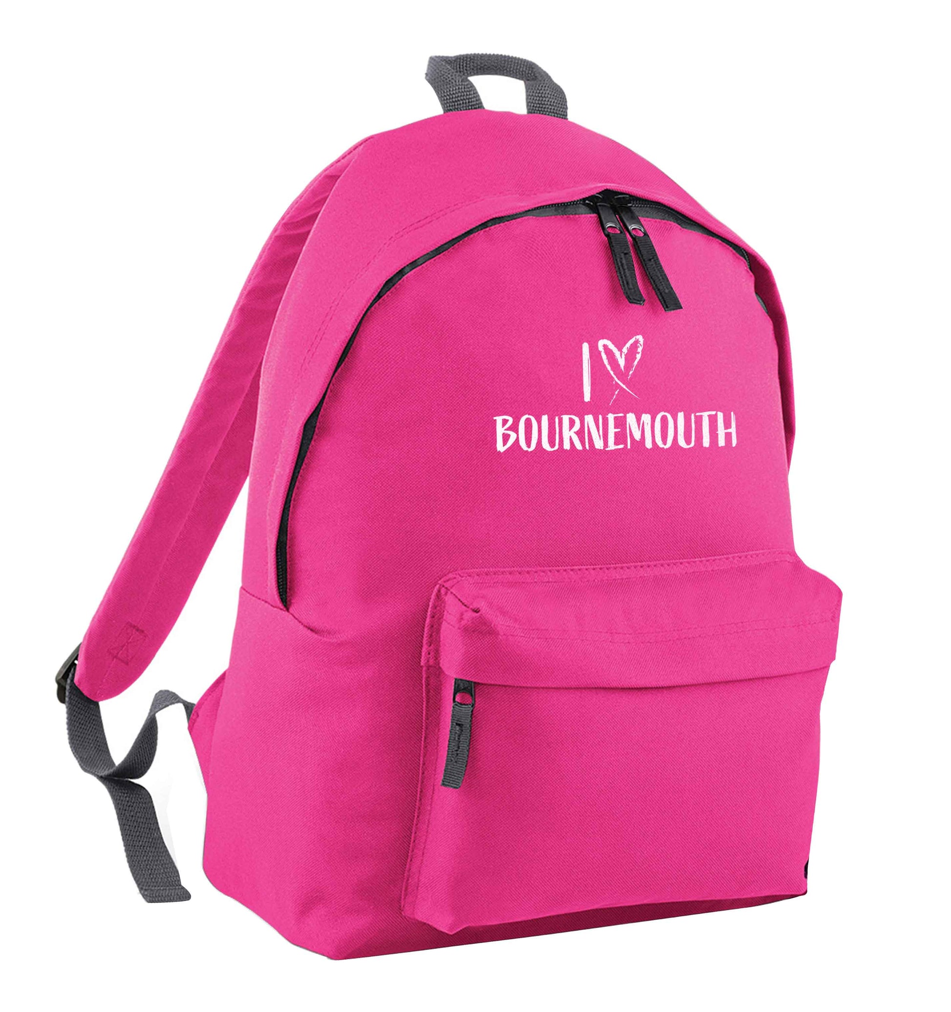 I love Bournemouth pink adults backpack