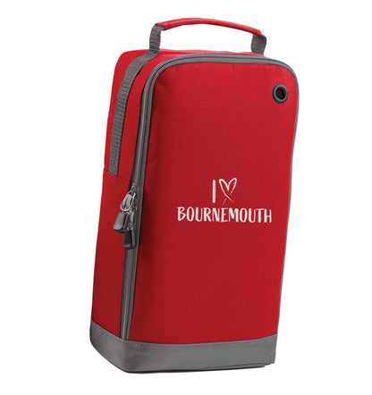 I love Bournemouth red sports shoe bag vertical print