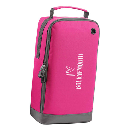 I love Bournemouth pink sports shoe bag horizontal print