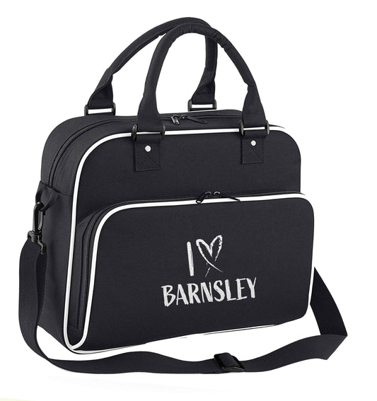 I love Barnsley children's dance bag black with white detail