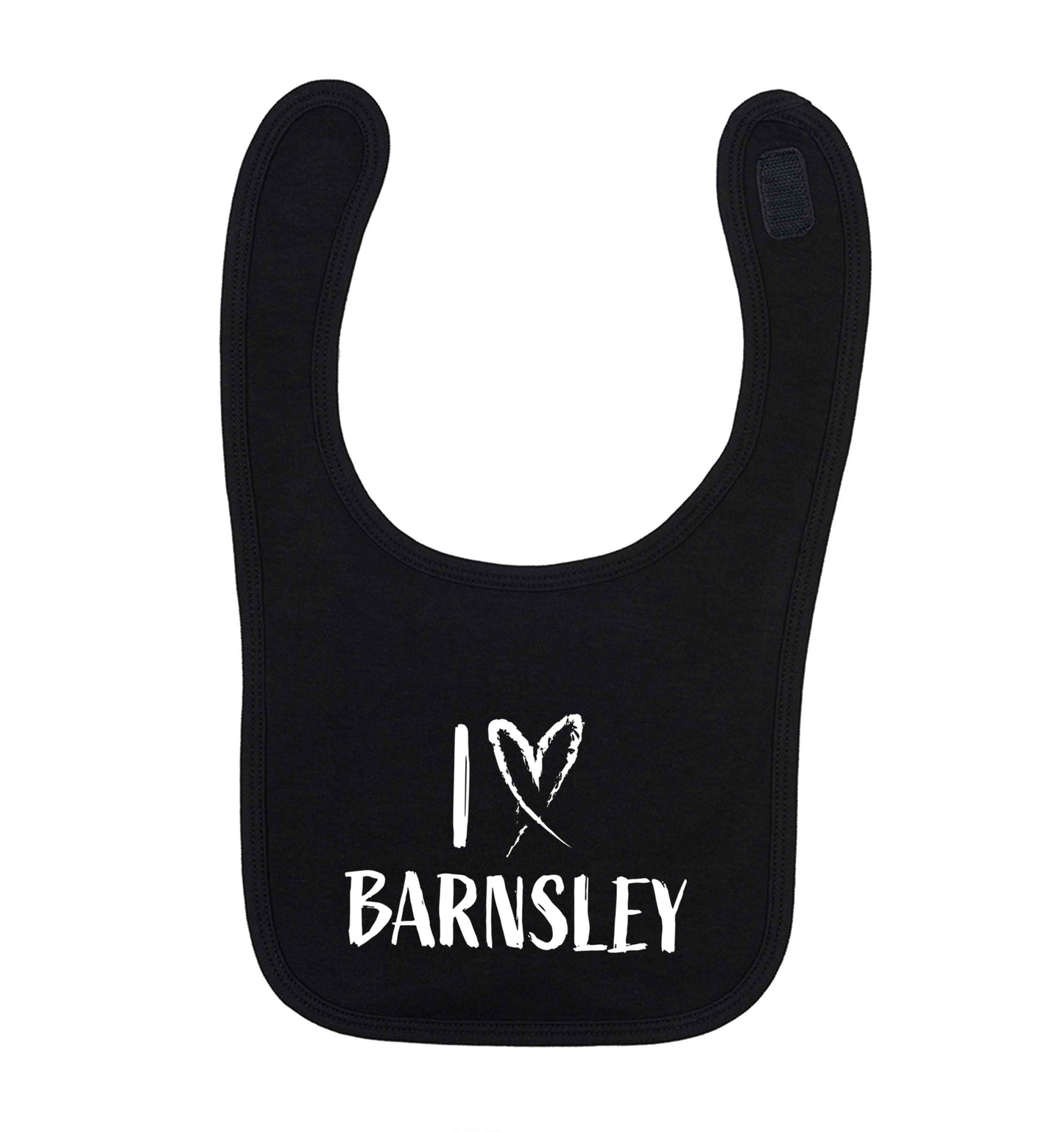I love Barnsley black baby bib
