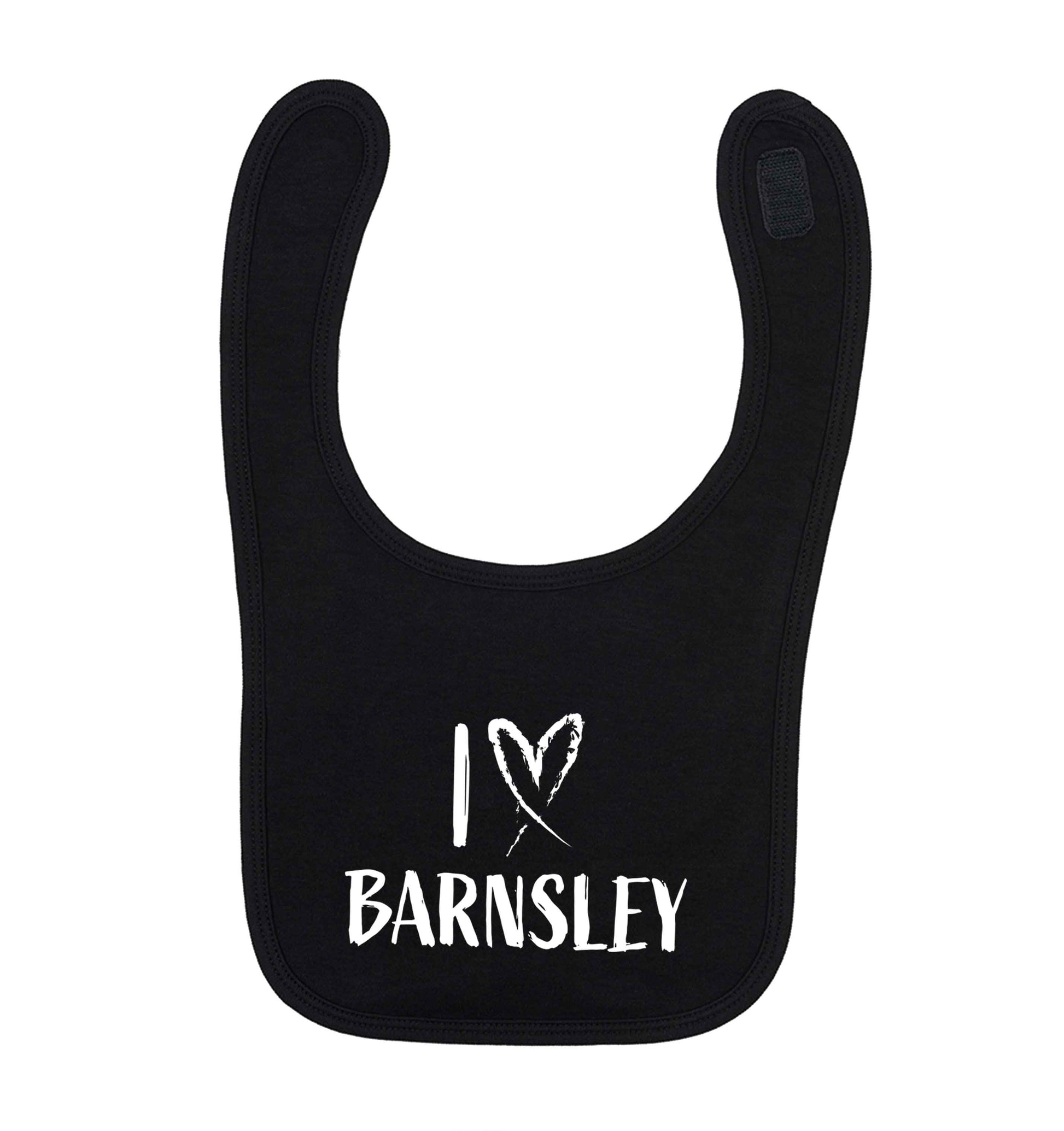I love Barnsley black baby bib