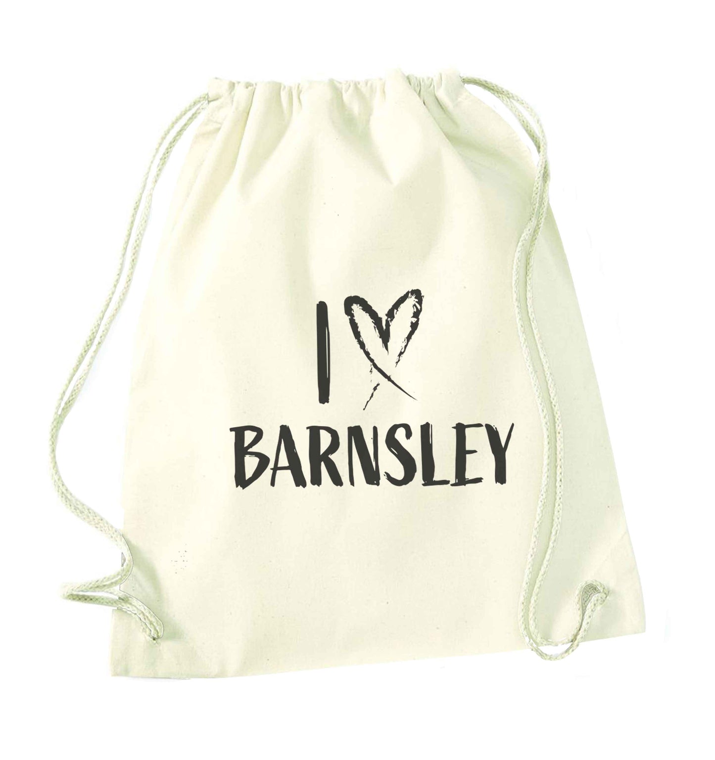 I love Barnsley natural drawstring bag