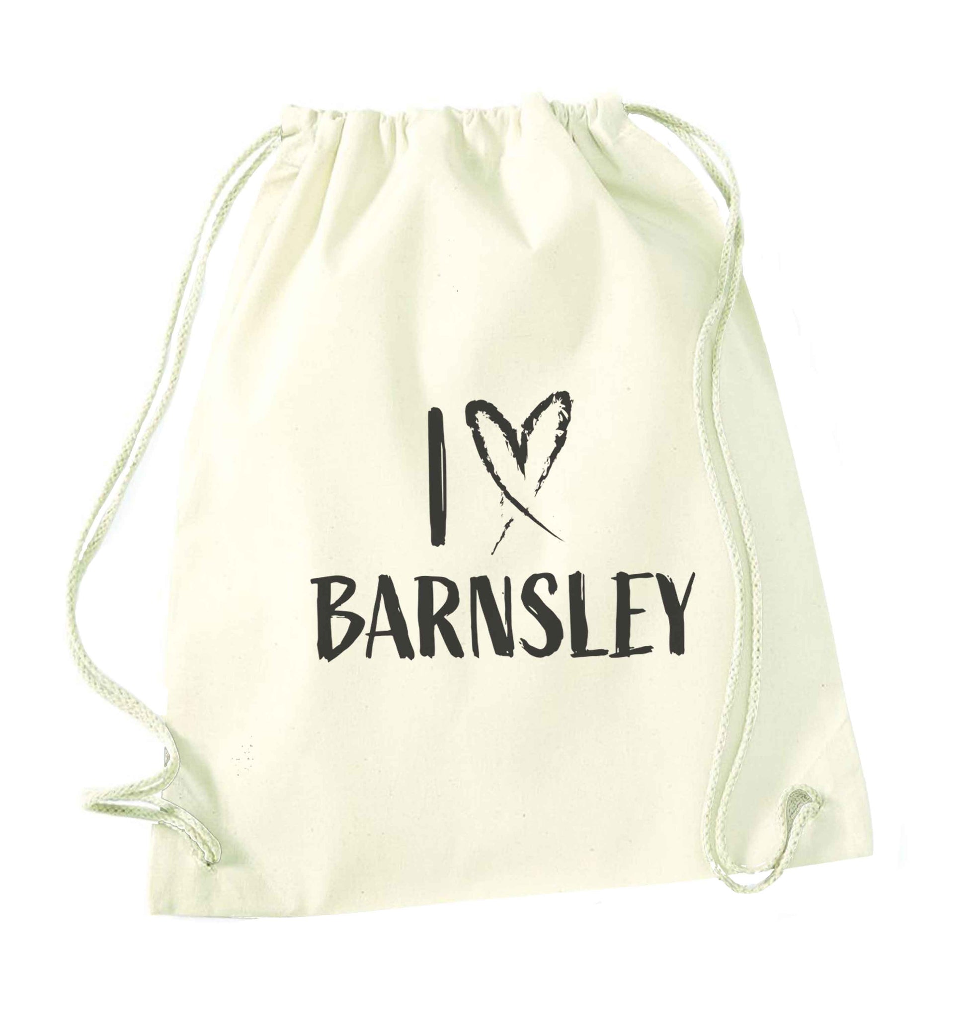I love Barnsley natural drawstring bag