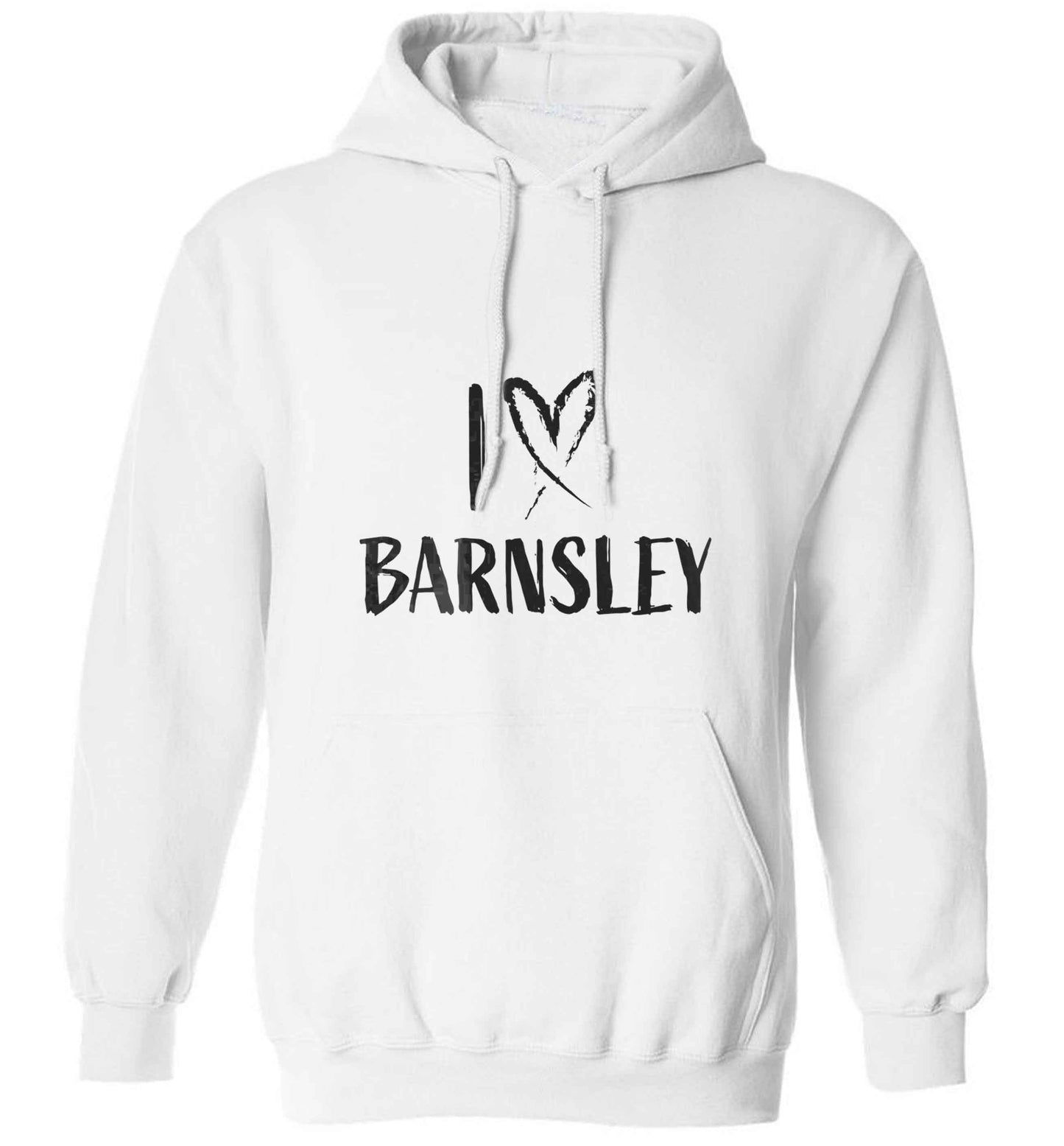 I love Barnsley adults unisex white hoodie 2XL