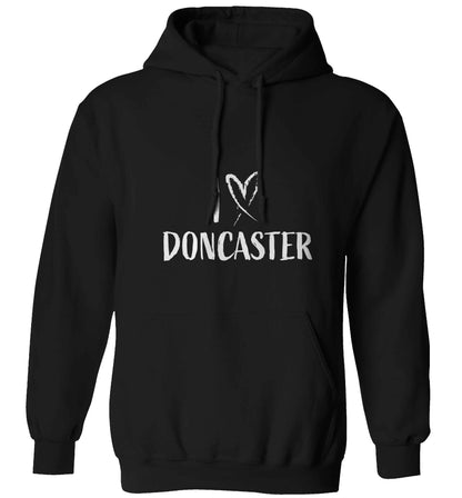I love Doncaster adults unisex black hoodie 2XL
