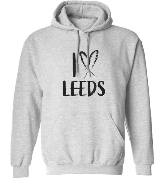 I love Leeds adults unisex grey hoodie 2XL