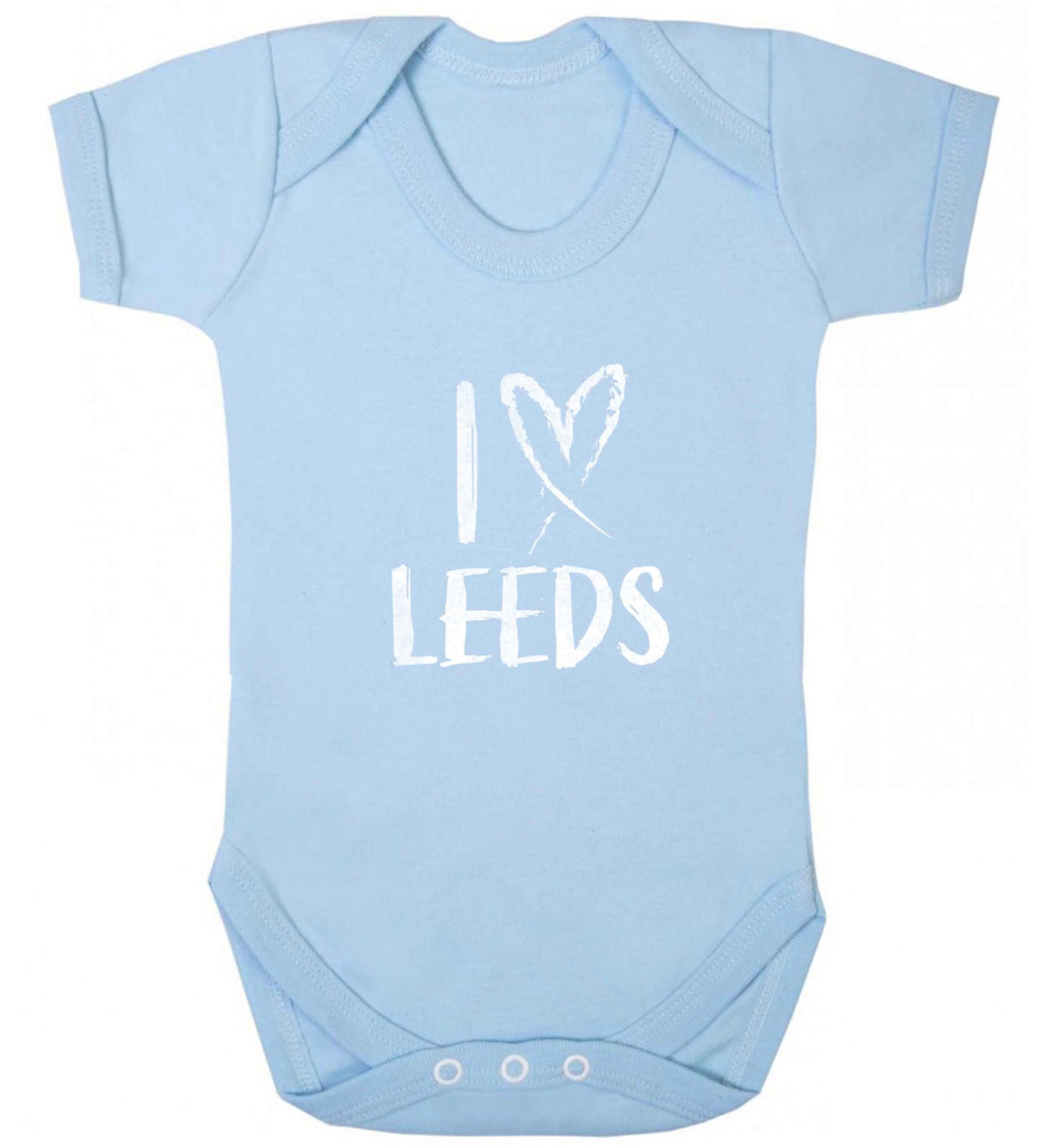 I love Leeds baby vest pale blue 18-24 months