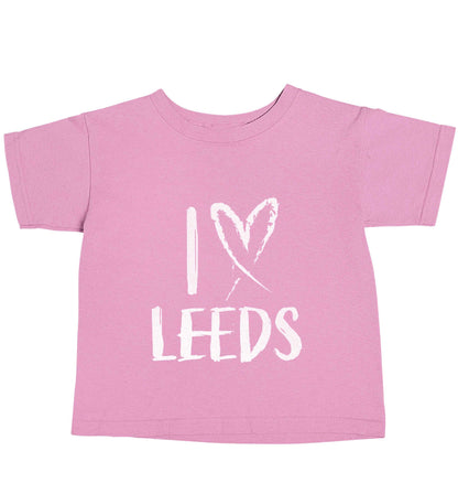 I love Leeds light pink baby toddler Tshirt 2 Years