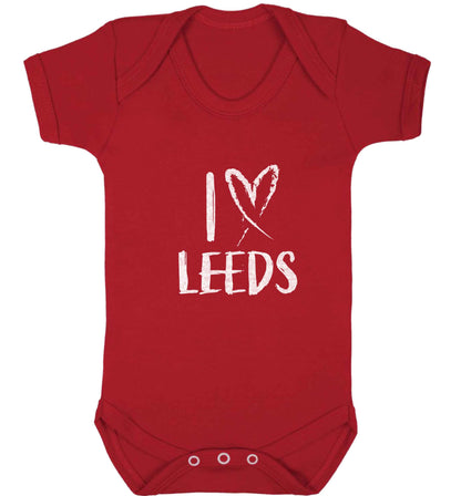 I love Leeds baby vest red 18-24 months