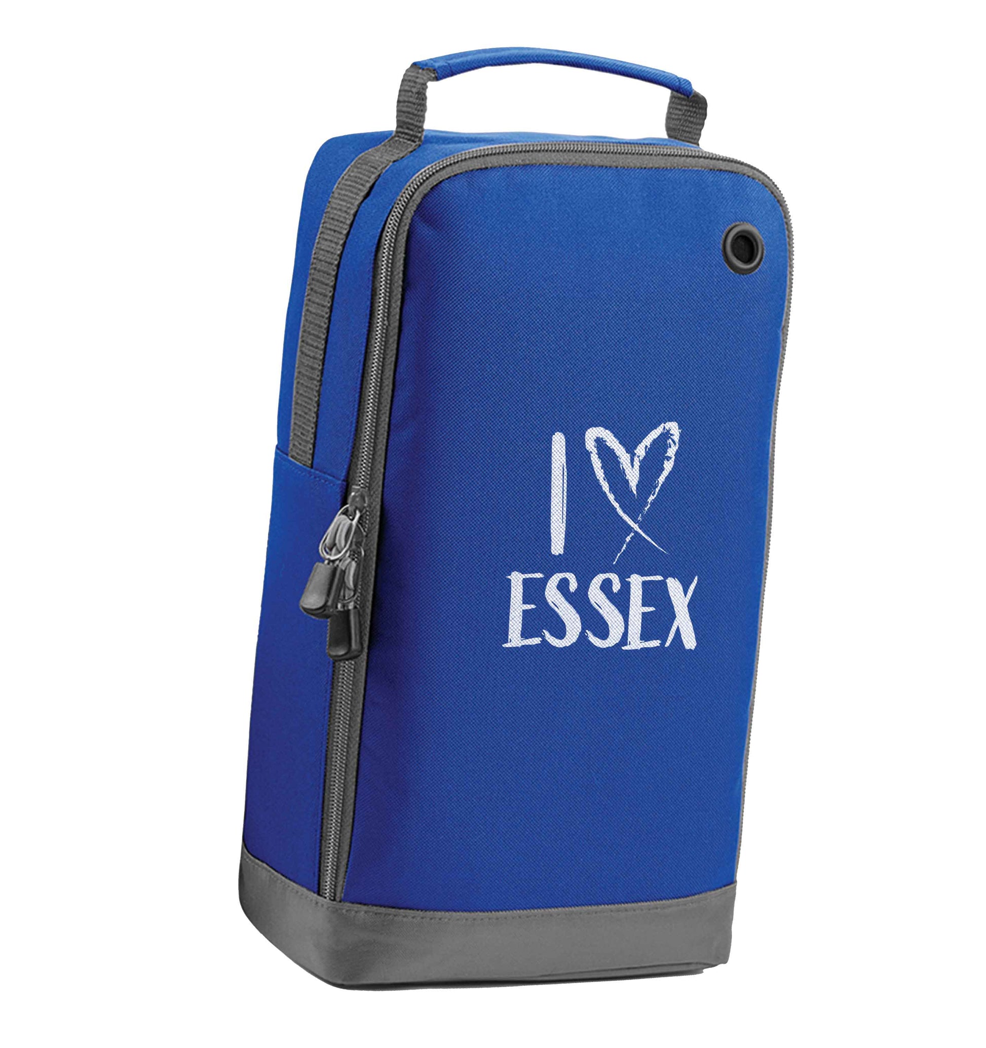 I love Essex blue sports shoe bag vertical print