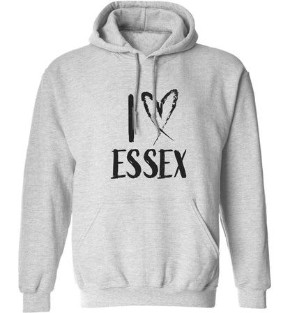 I love Essex adults unisex grey hoodie 2XL
