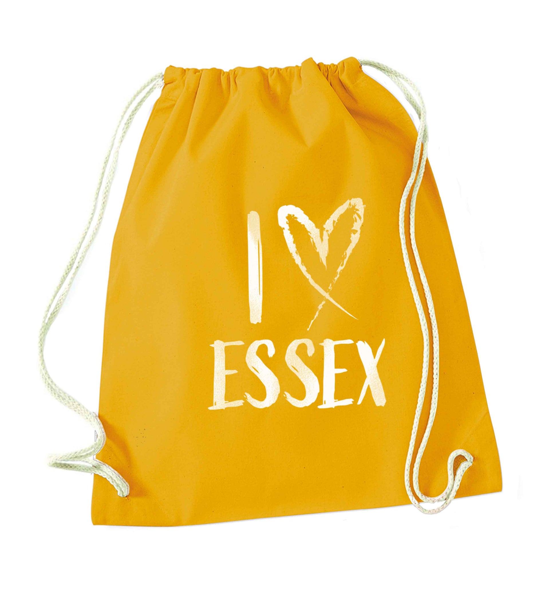 I love Essex mustard drawstring bag