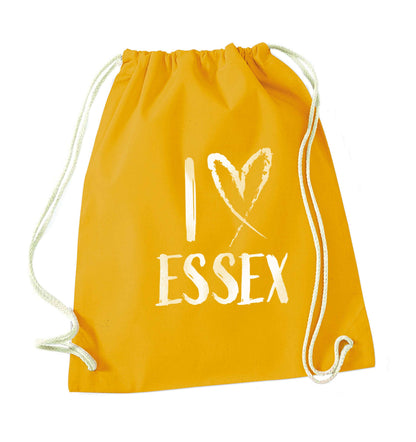 I love Essex mustard drawstring bag