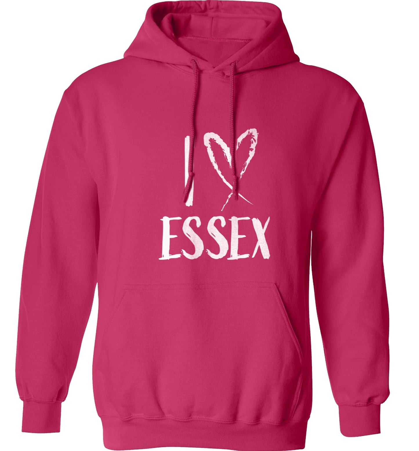 I love Essex adults unisex pink hoodie 2XL