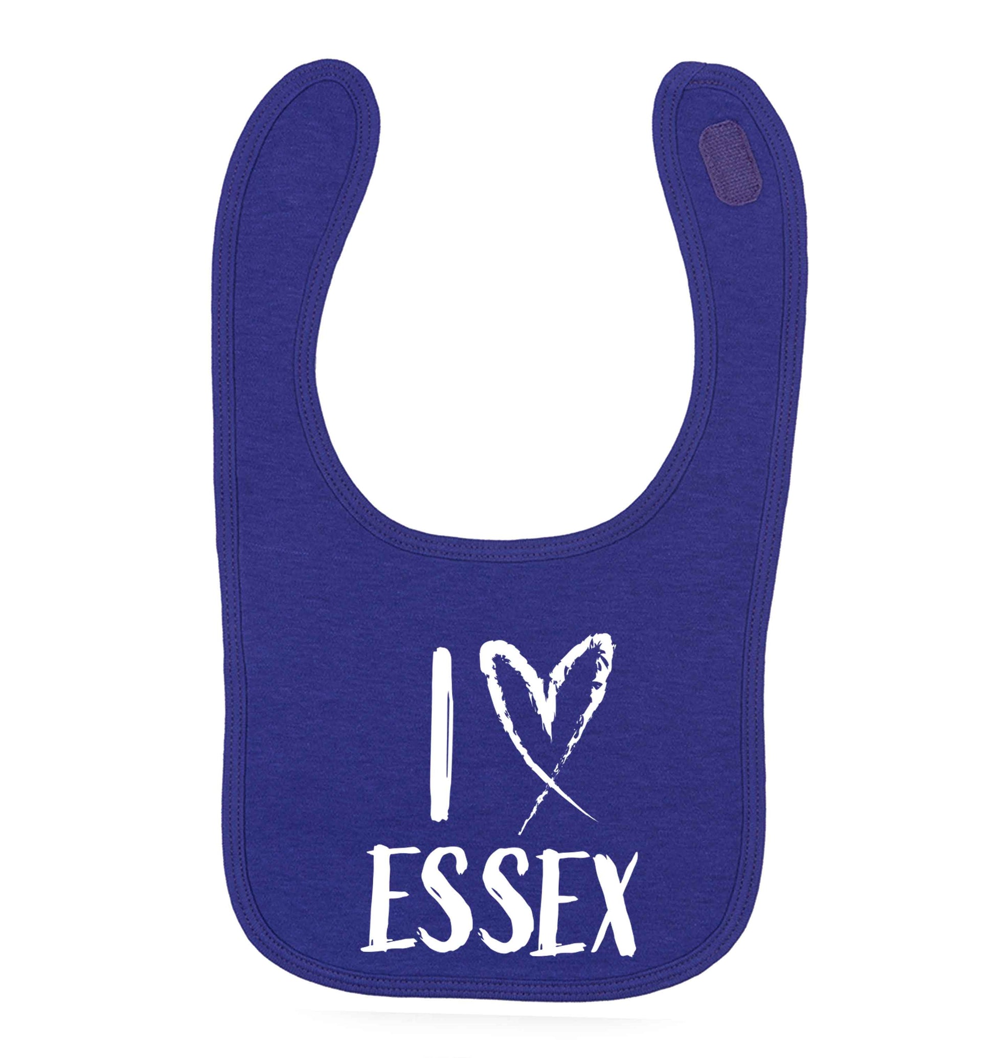 I love Essex purple baby bib