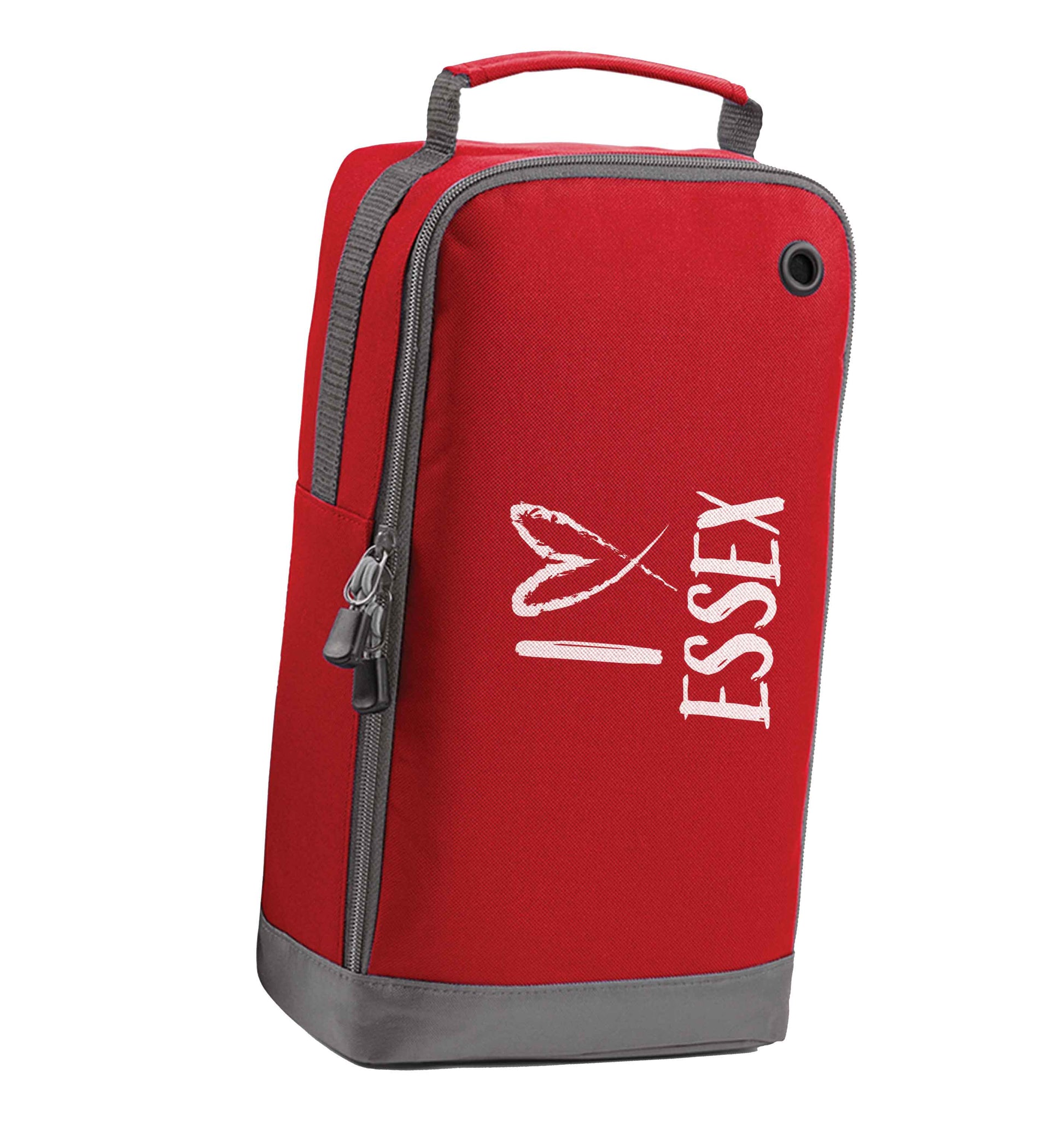 I love Essex red sports shoe bag horizontal print