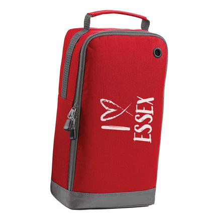 I love Essex red sports shoe bag horizontal print
