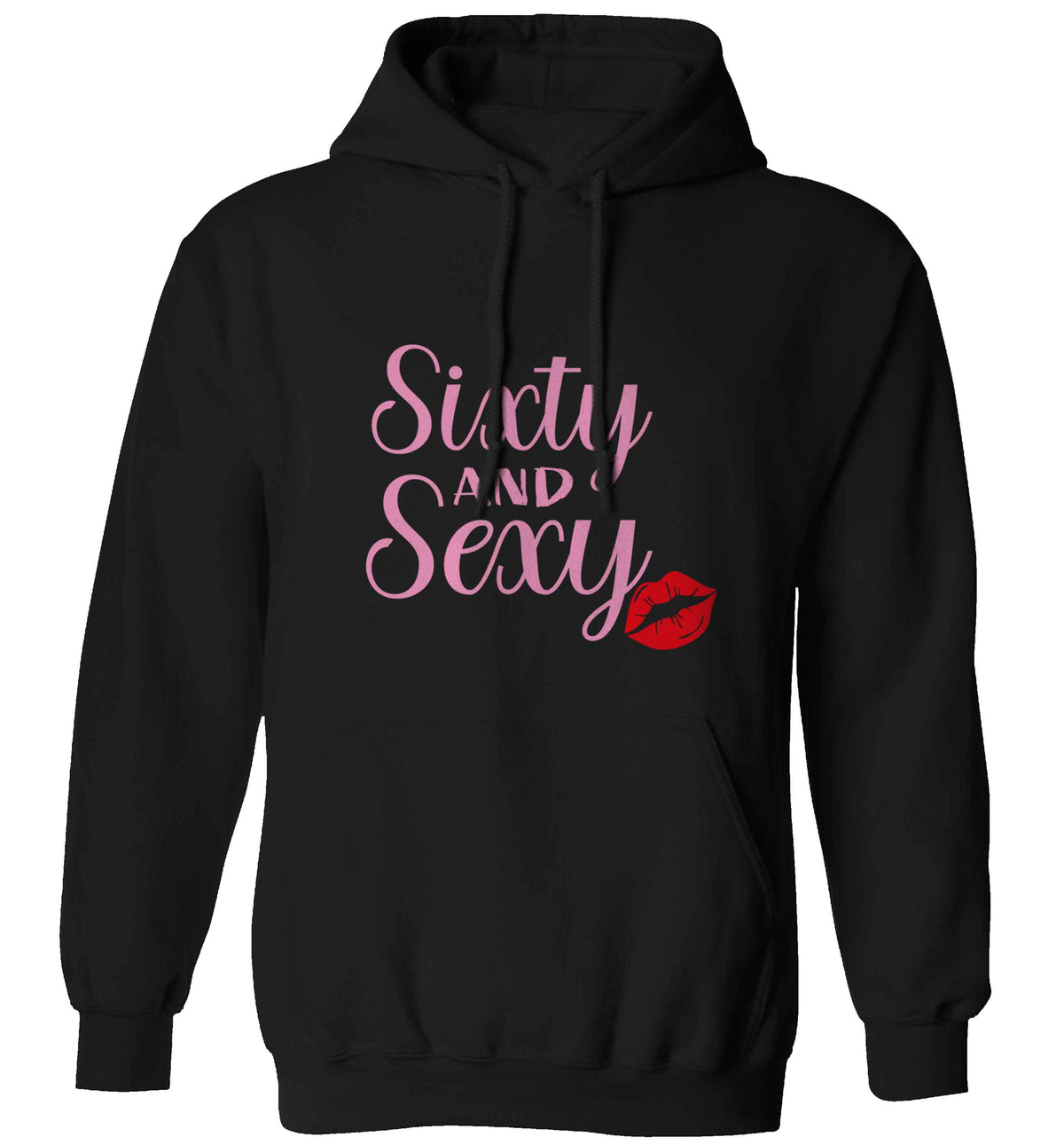 Sixty and sexy adults unisex black hoodie 2XL