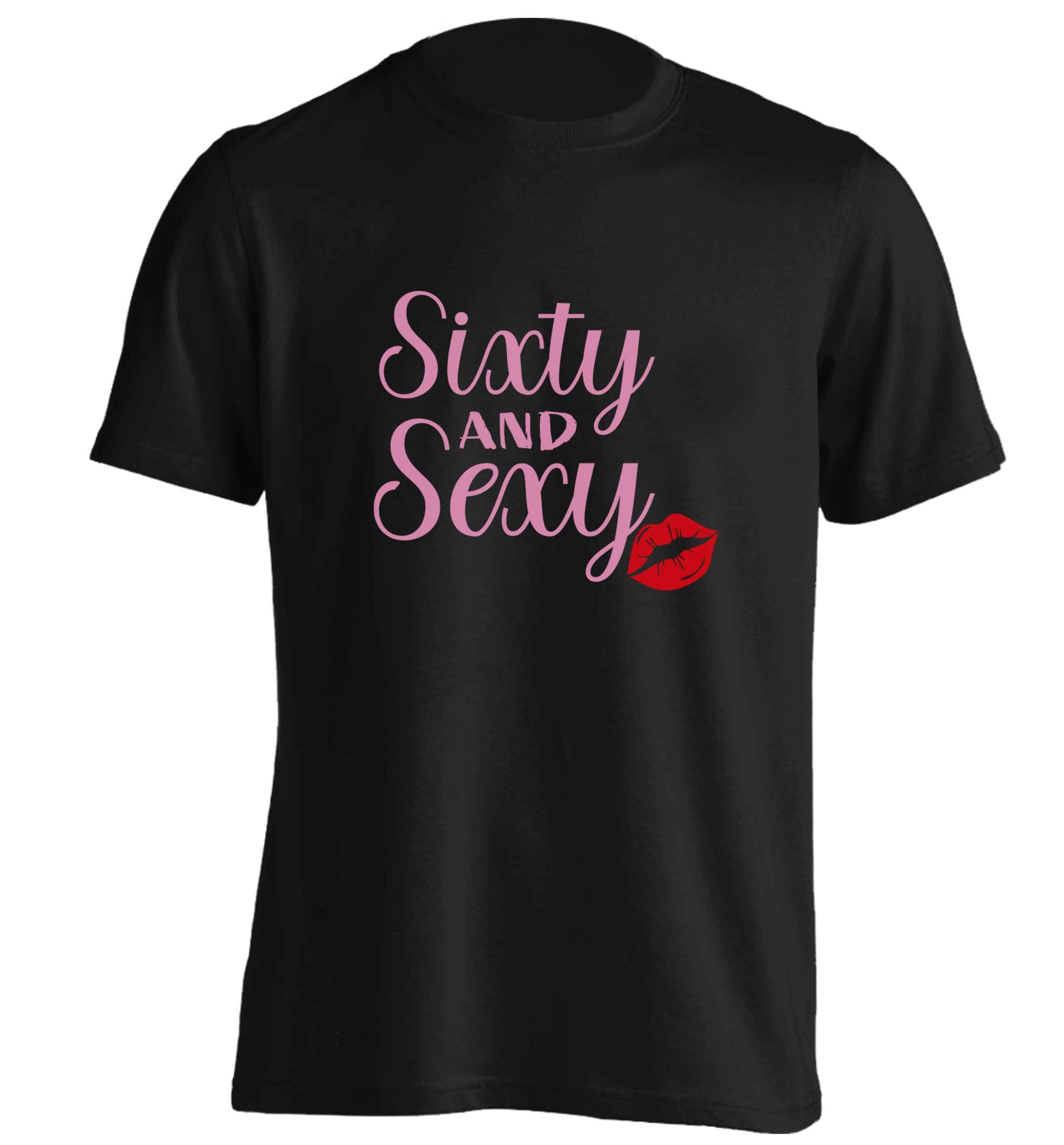 Sixty and sexy adults unisex black Tshirt 2XL