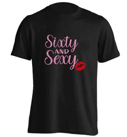 Sixty and sexy adults unisex black Tshirt 2XL