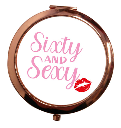 Sixty and sexy rose gold circle pocket mirror