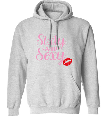 Sixty and sexy adults unisex grey hoodie 2XL