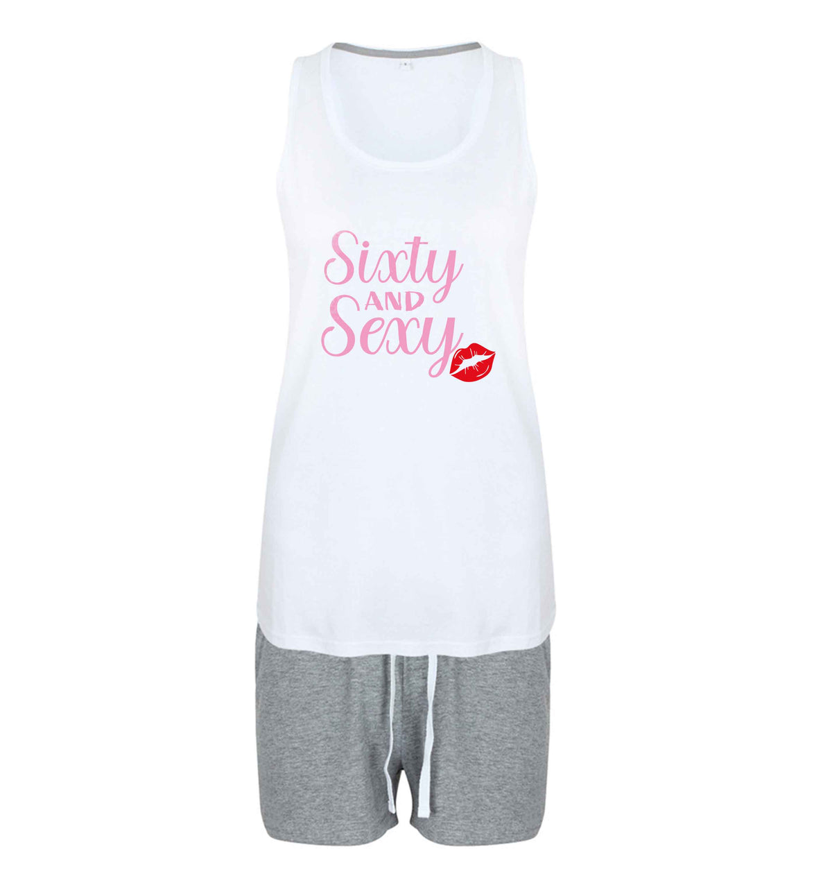 Sixty and sexy size XL women's pyjama shorts set in pink 
