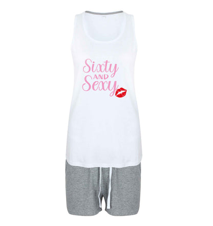 Sixty and sexy size XL women's pyjama shorts set in pink 