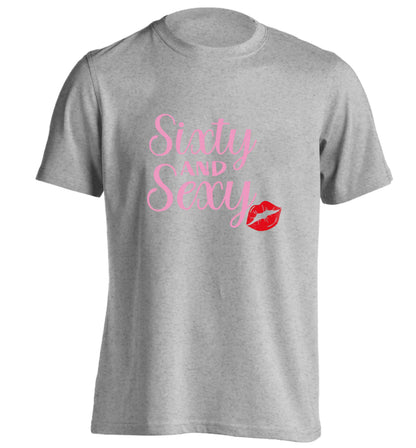 Sixty and sexy adults unisex grey Tshirt 2XL