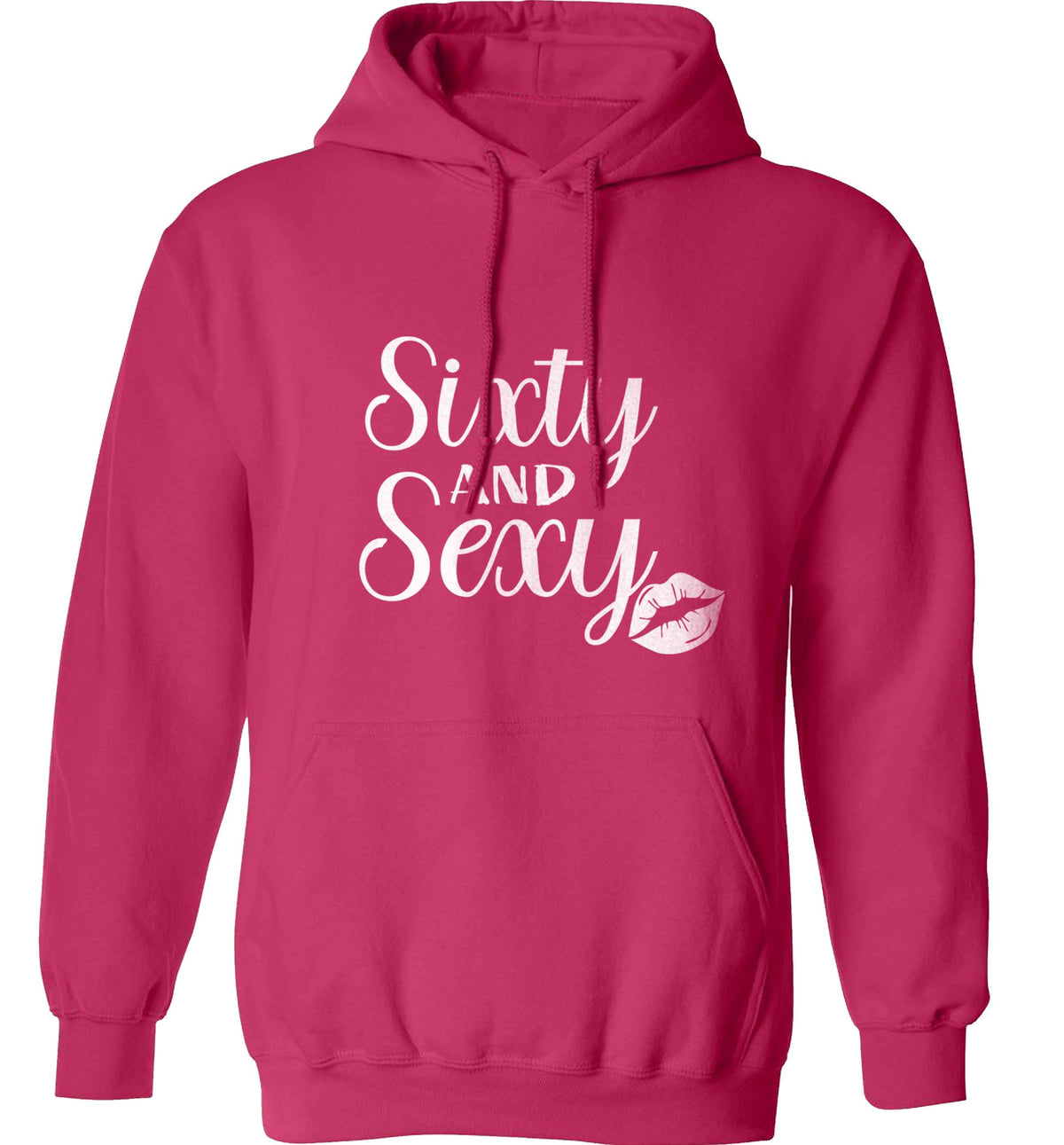 Sixty and sexy adults unisex pink hoodie 2XL