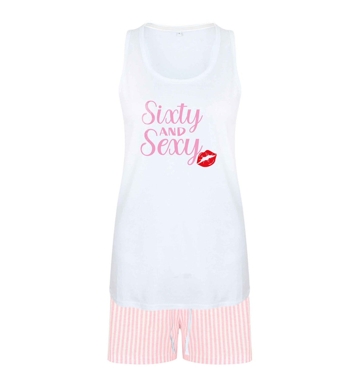 Sixty and sexy size XL women's pyjama shorts set in pink 
