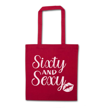 Sixty and sexy red tote bag