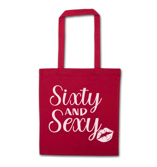 Sixty and sexy red tote bag