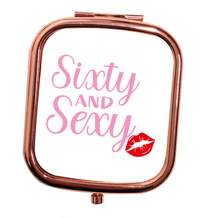 Sixty and sexy rose gold square pocket mirror