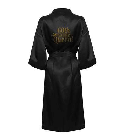 60th birthday Queen XL/XXL black ladies dressing gown size 16/18