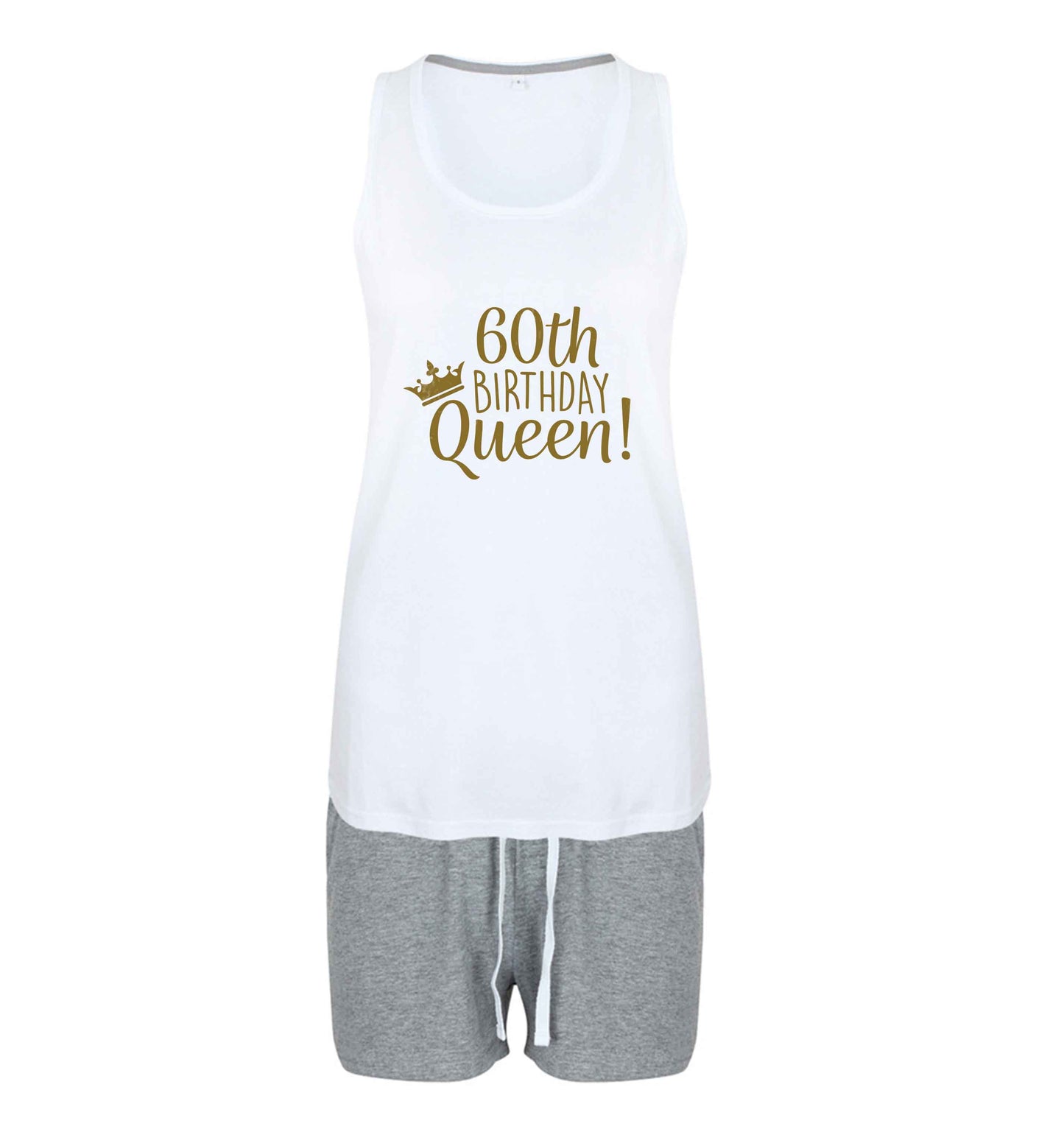 60th birthday Queen size XL women's pyjama shorts set in pink