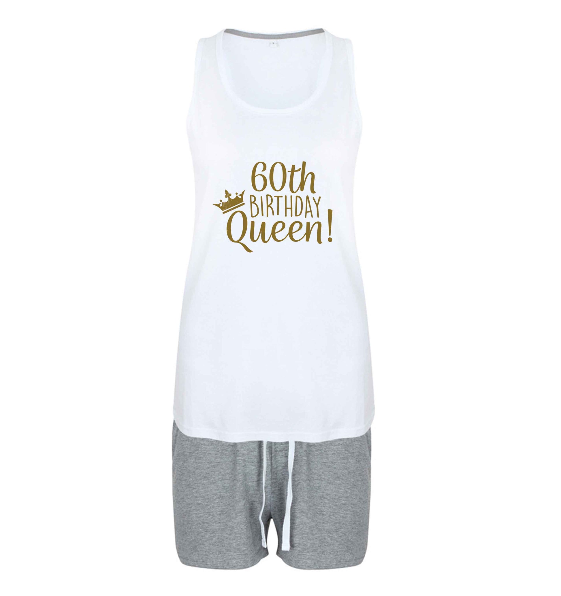 60th birthday Queen size XL women's pyjama shorts set in pink