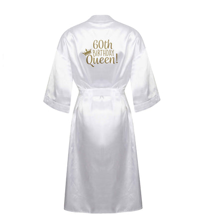 60th birthday Queen XL/XXL white ladies dressing gown size 16/18