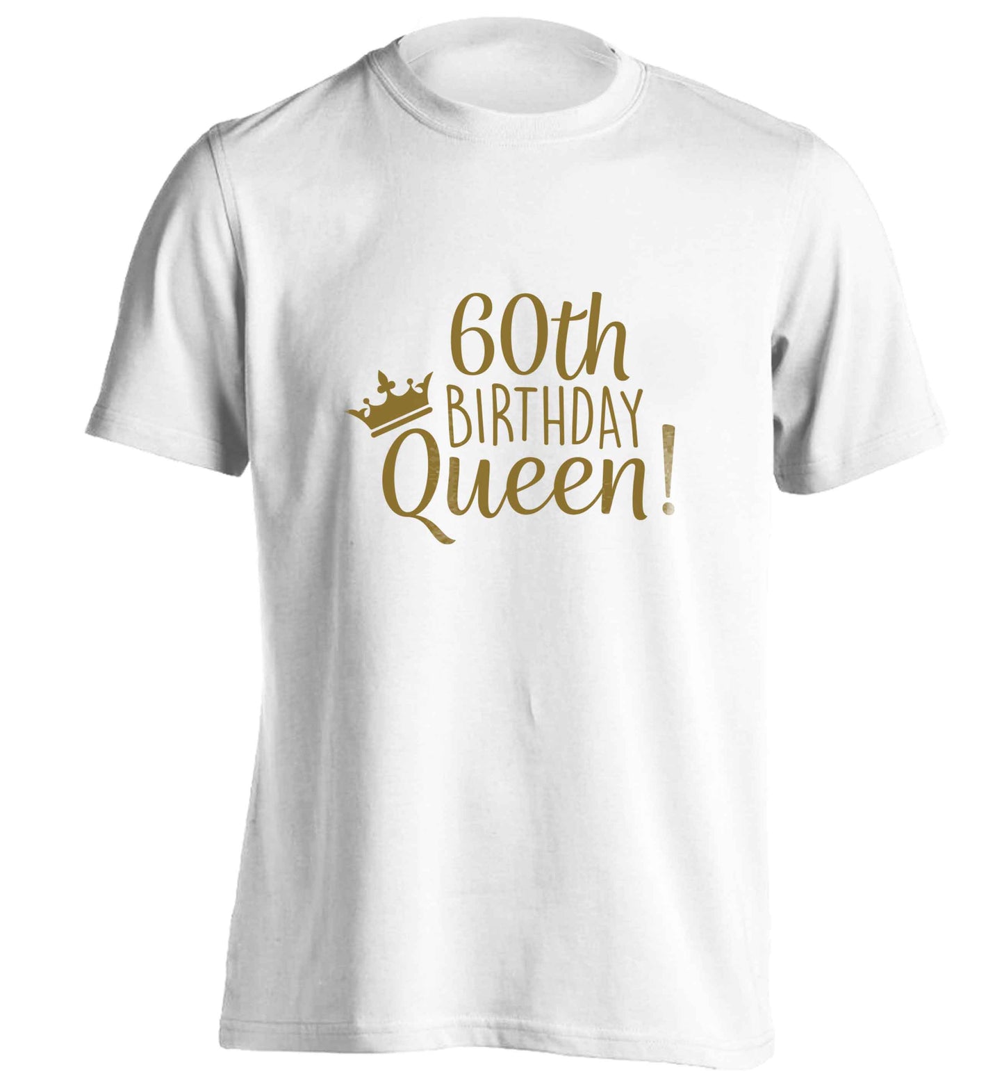 60th birthday Queen adults unisex white Tshirt 2XL