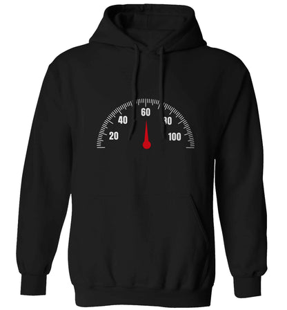 Speed dial 60 adults unisex black hoodie 2XL