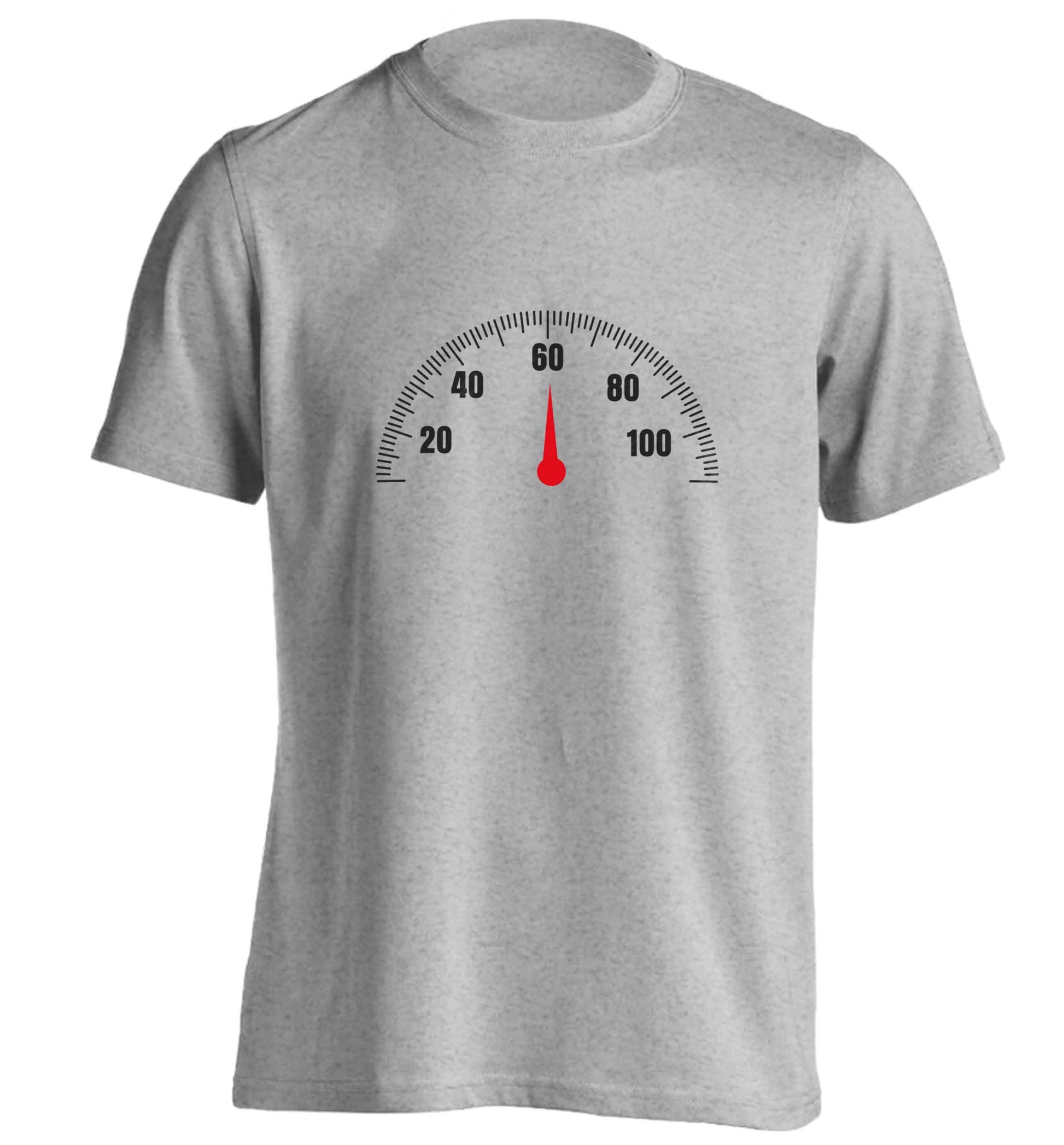 Speed dial 60 adults unisex grey Tshirt 2XL
