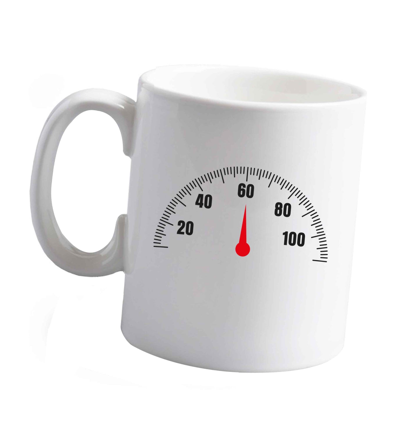 10 oz Speed dial 60 ceramic mug right handed