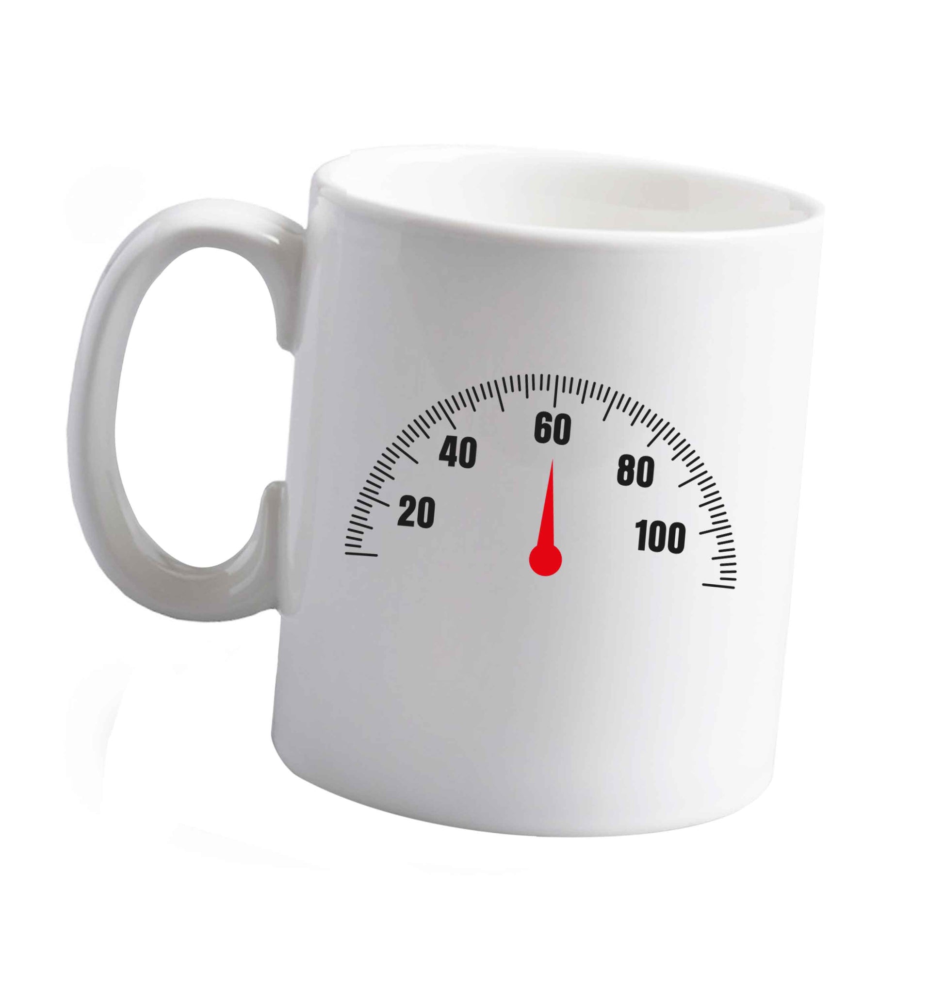10 oz Speed dial 60 ceramic mug right handed