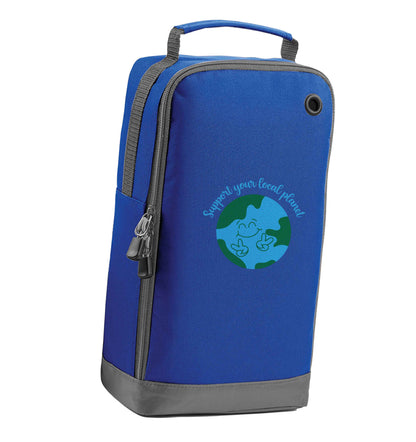 Support your local planet blue sports shoe bag vertical print
