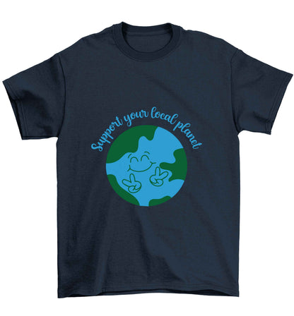 Support your local planet Children's navy Tshirt 12-13 Years