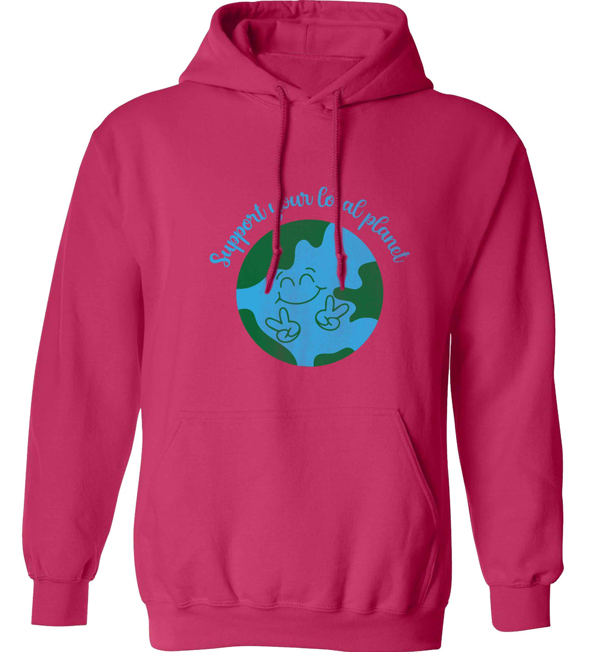 Support your local planet adults unisex pink hoodie 2XL