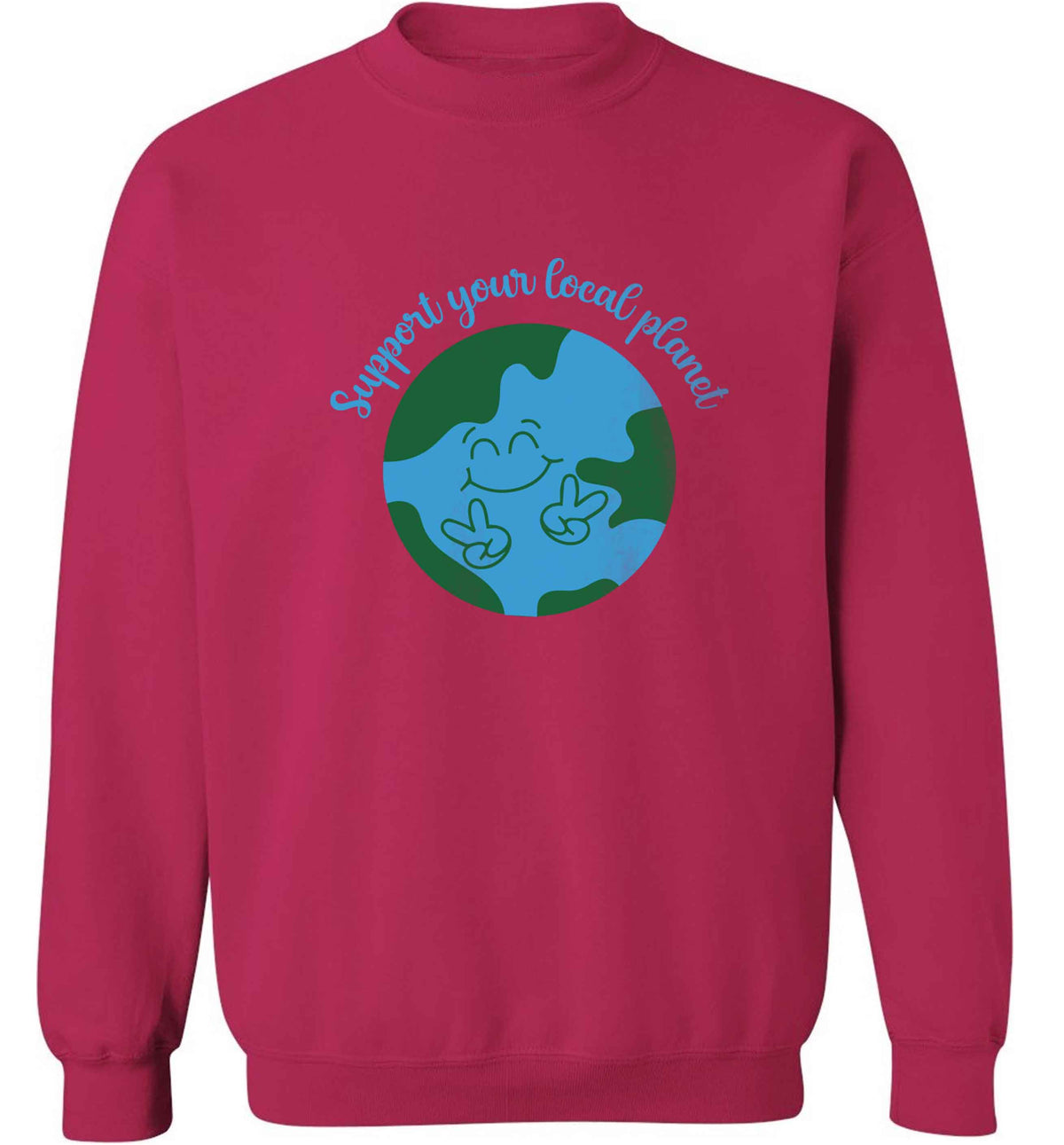 Support your local planet adult's unisex pink sweater 2XL