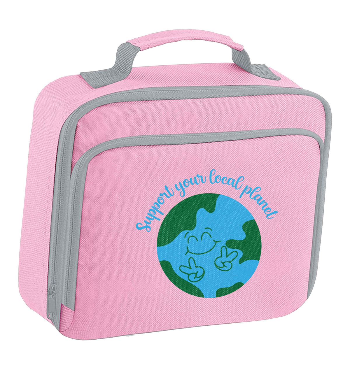 Support your local planet insulated pink lunch bag cooler